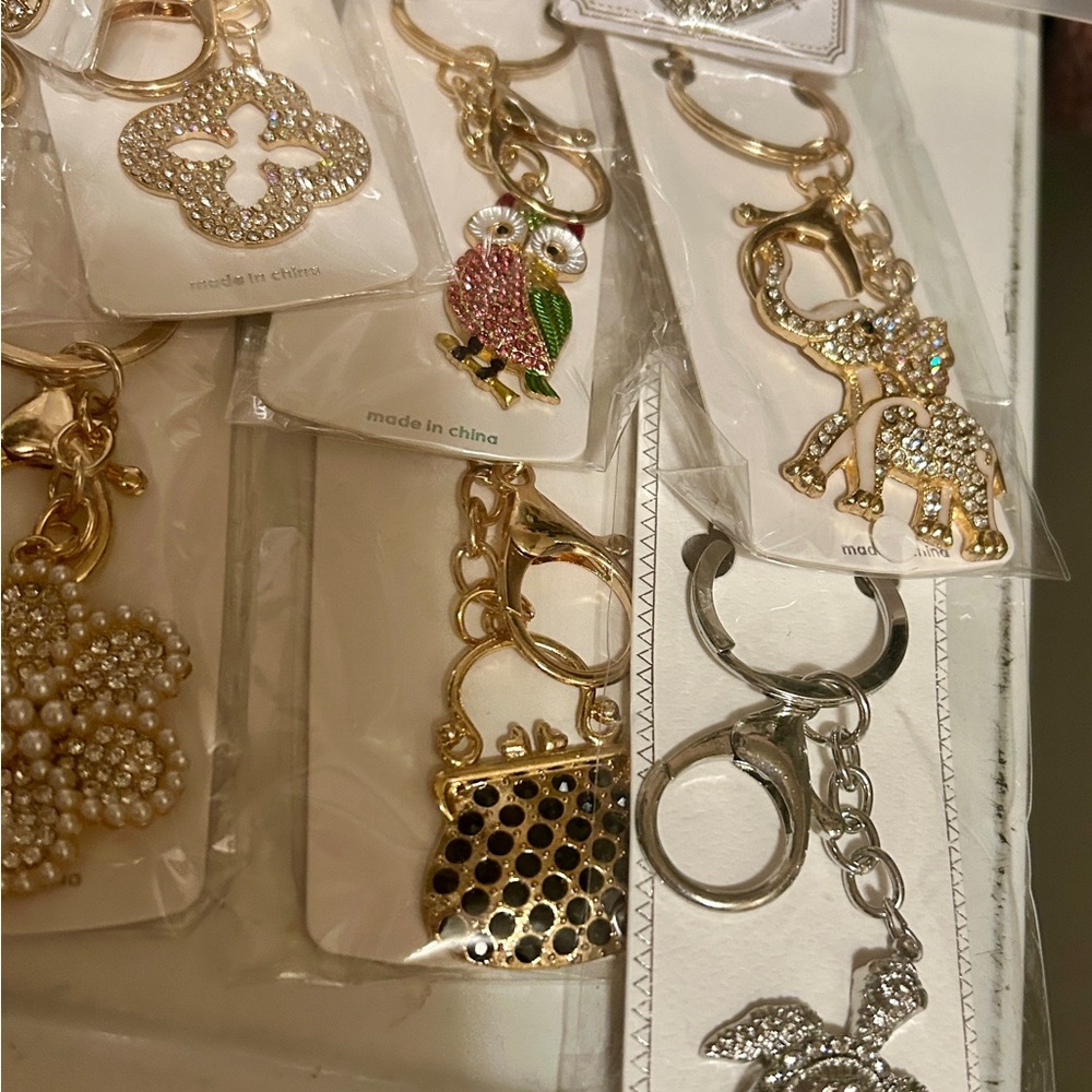 25 for $25 KeyChain Purse Charms CATS DOGS HAMSA HEARTS GUITARS CROSS - more NEW - Picture 8 of 14